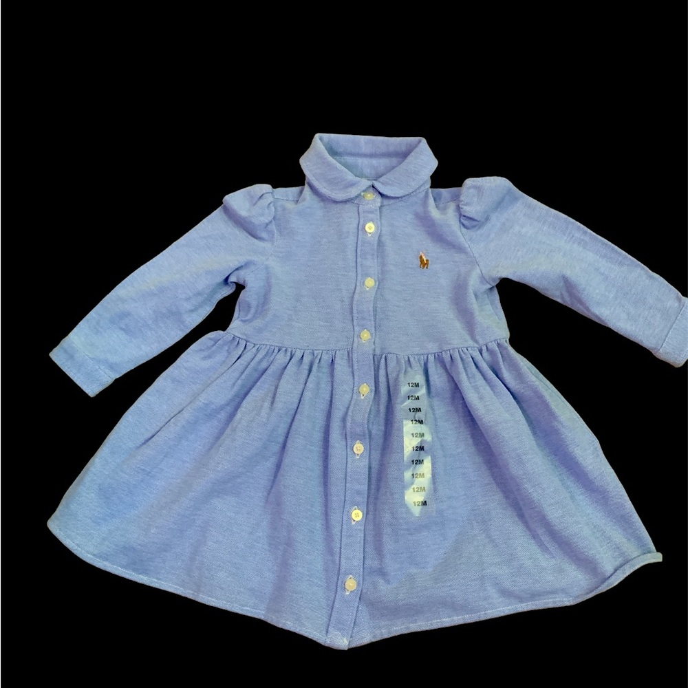 Denim Ralph Lauren Size 12m dress. Never worn .